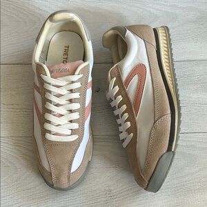NWOT Tretorn Rawlins 2.0 Casual Lace Up Sneakers Women’s Size 8 Blush Pink White